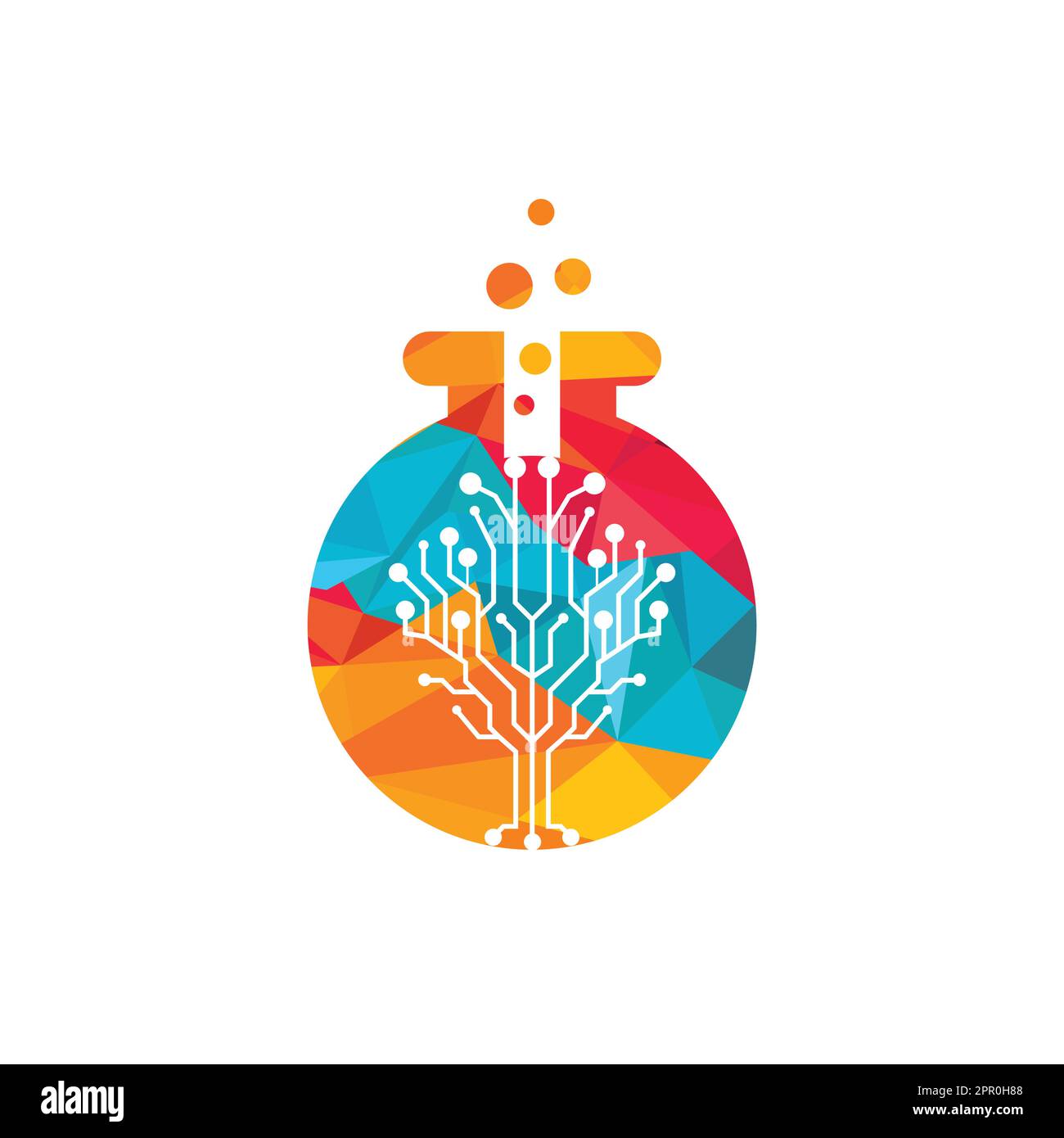 Digital Tree vector logo design. Technology logo template design vector. Stock Vector