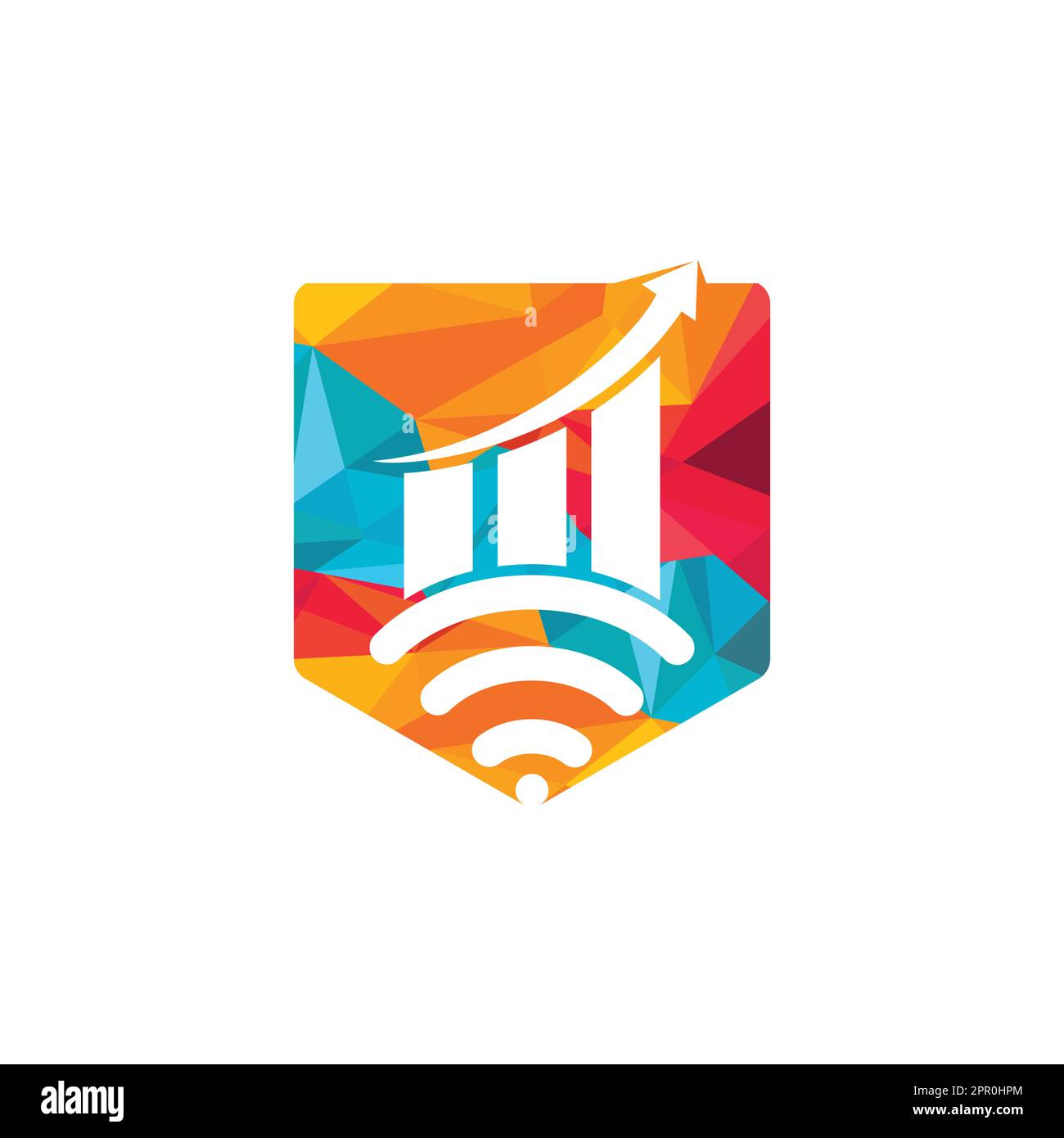 Wifi Statistic vector logo design. Wifi analytic logo icon design. Stock Vector
