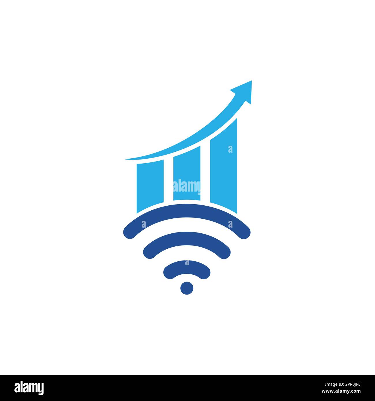 Wifi Statistic vector logo design. Wifi analytic logo icon design. Stock Vector