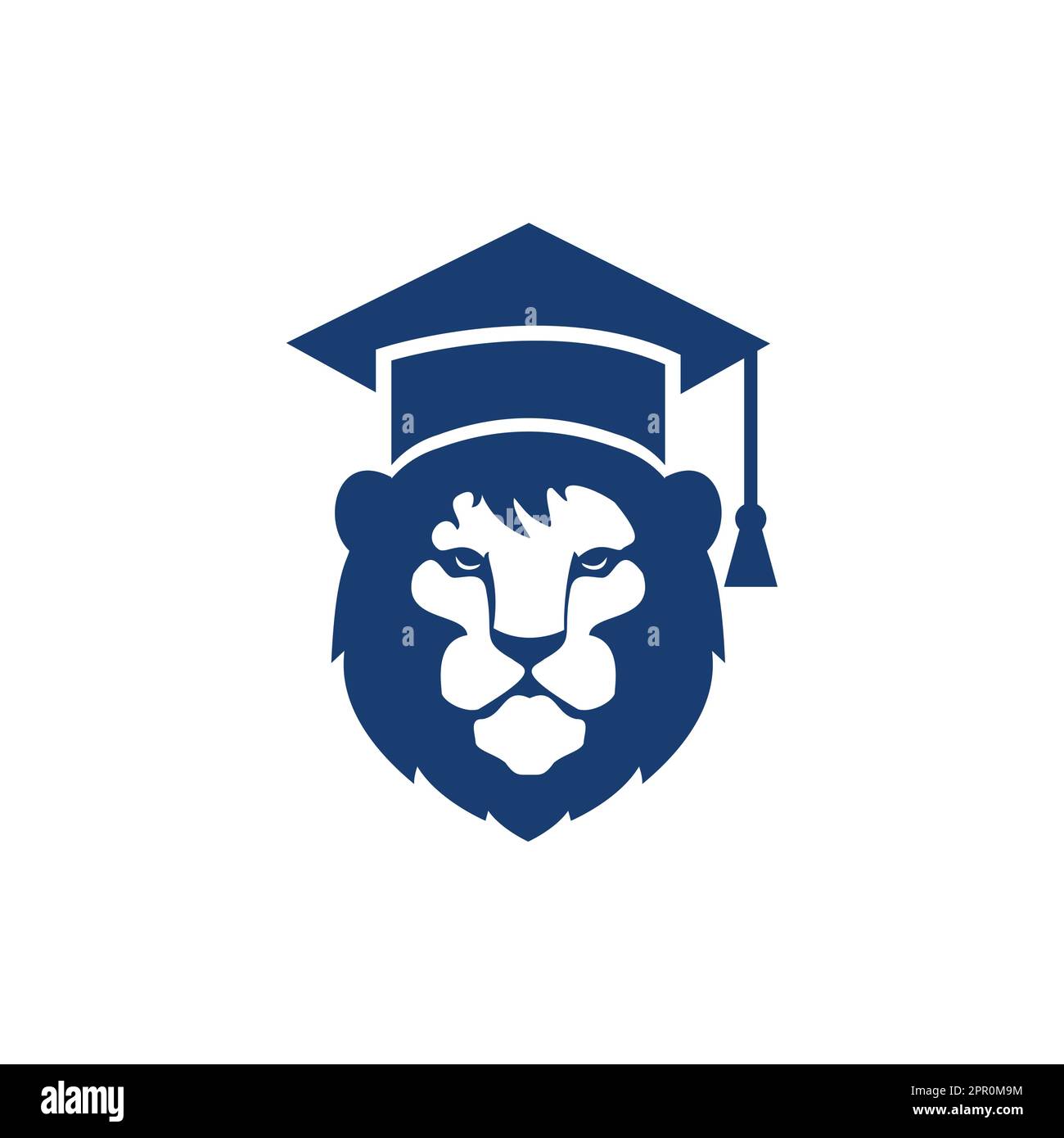 Lion Student vector logo design. Lion academy logo concept. Stock Vector