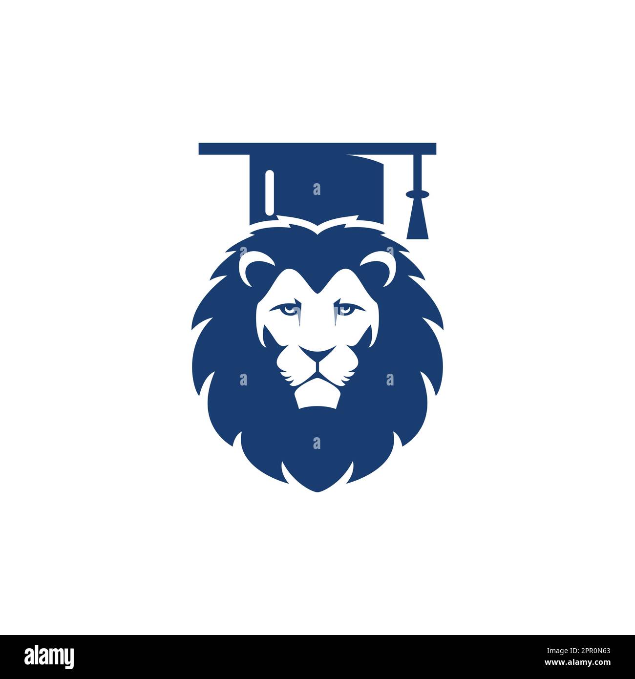 Lion Student vector logo design. Lion academy logo concept. Stock Vector