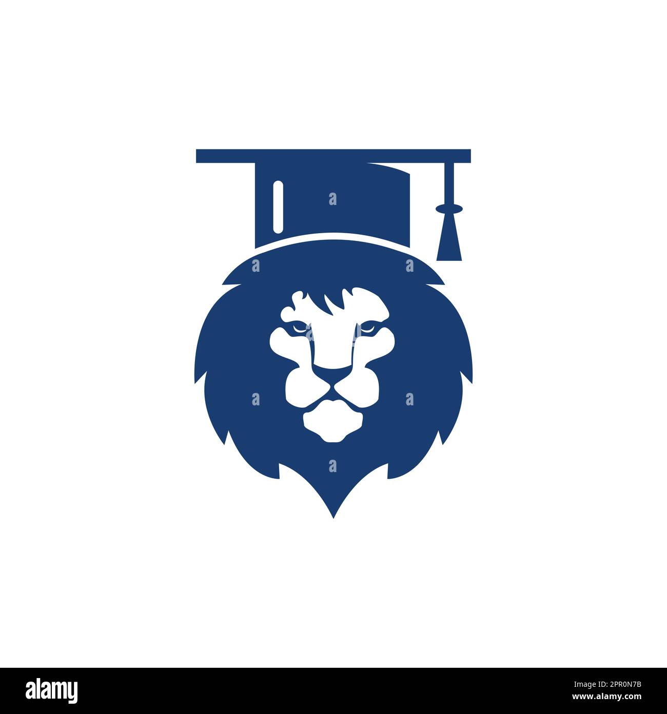 Lion Student vector logo design. Lion academy logo concept. Stock Vector
