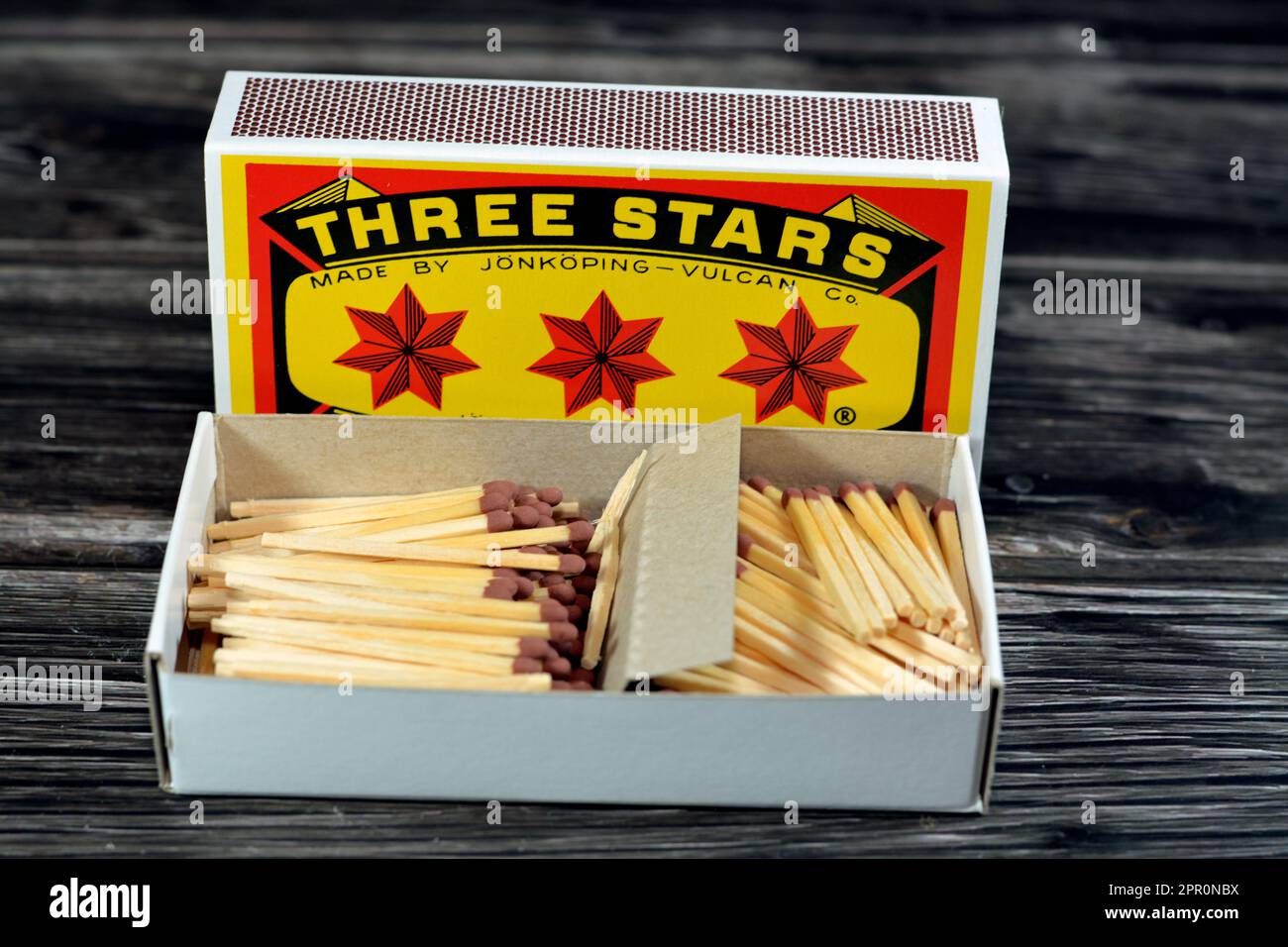 Cairo, Egypt, April 18 2023 Three stars safety matches Jonkoping