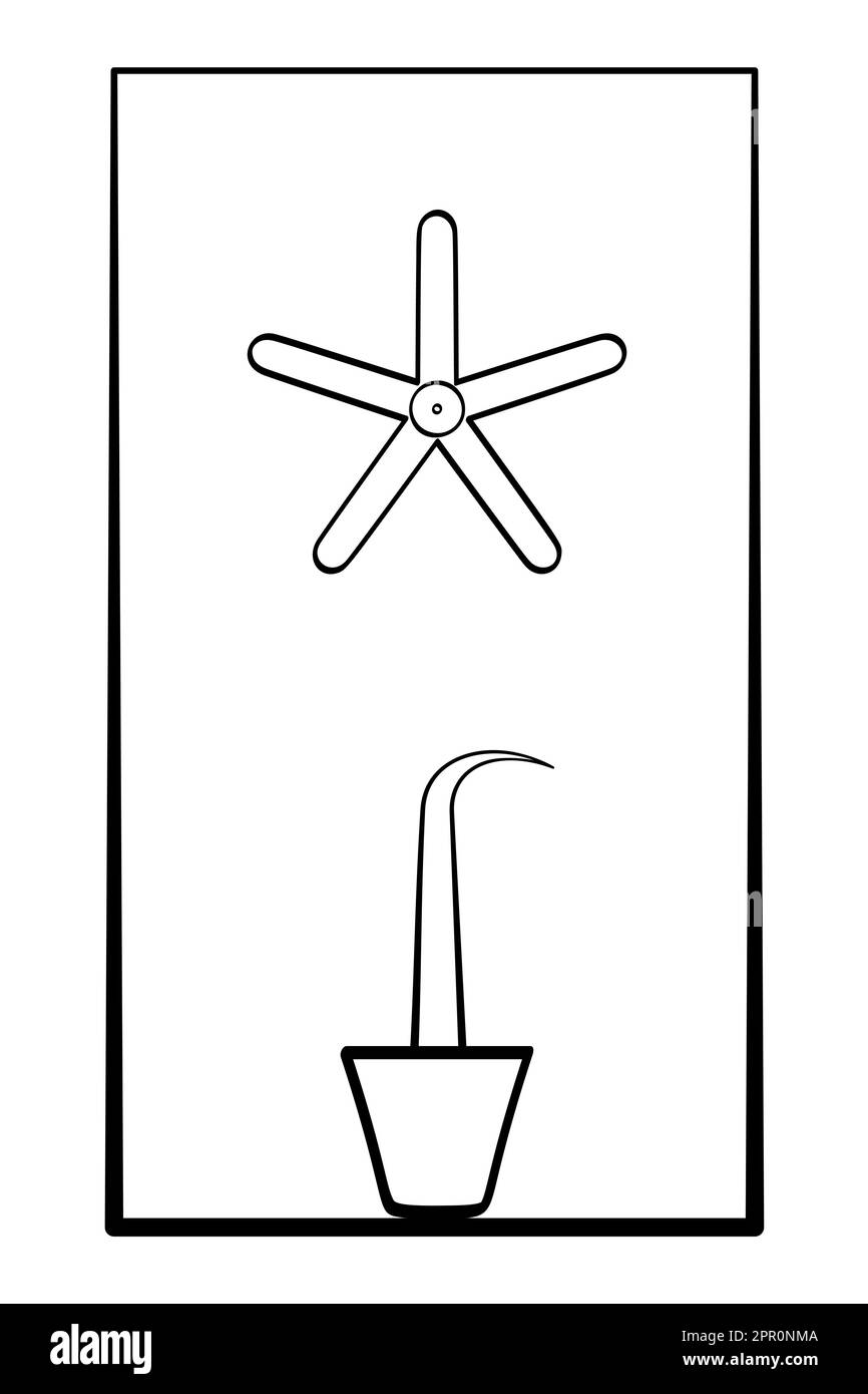 Star and incense burner, in a rectangle frame Stock Vector Image & Art