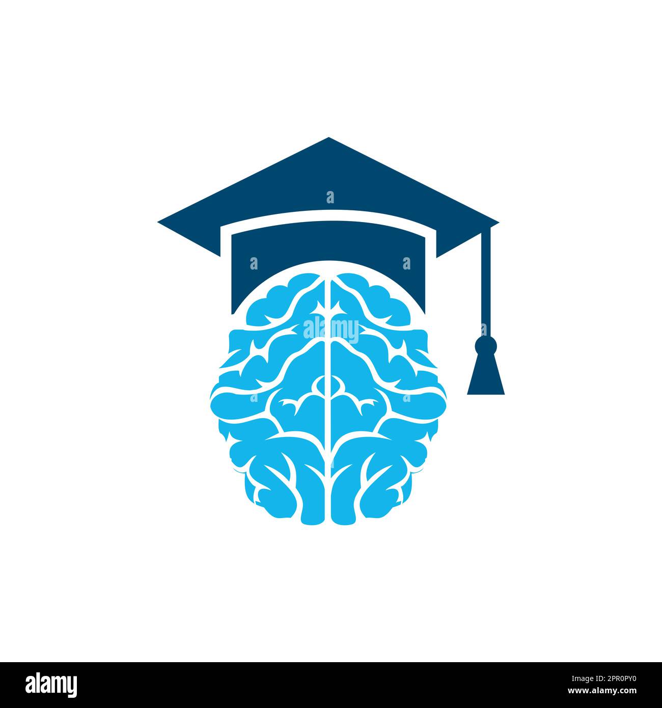 Brain and graduation cap icon design. Educational and institutional ...