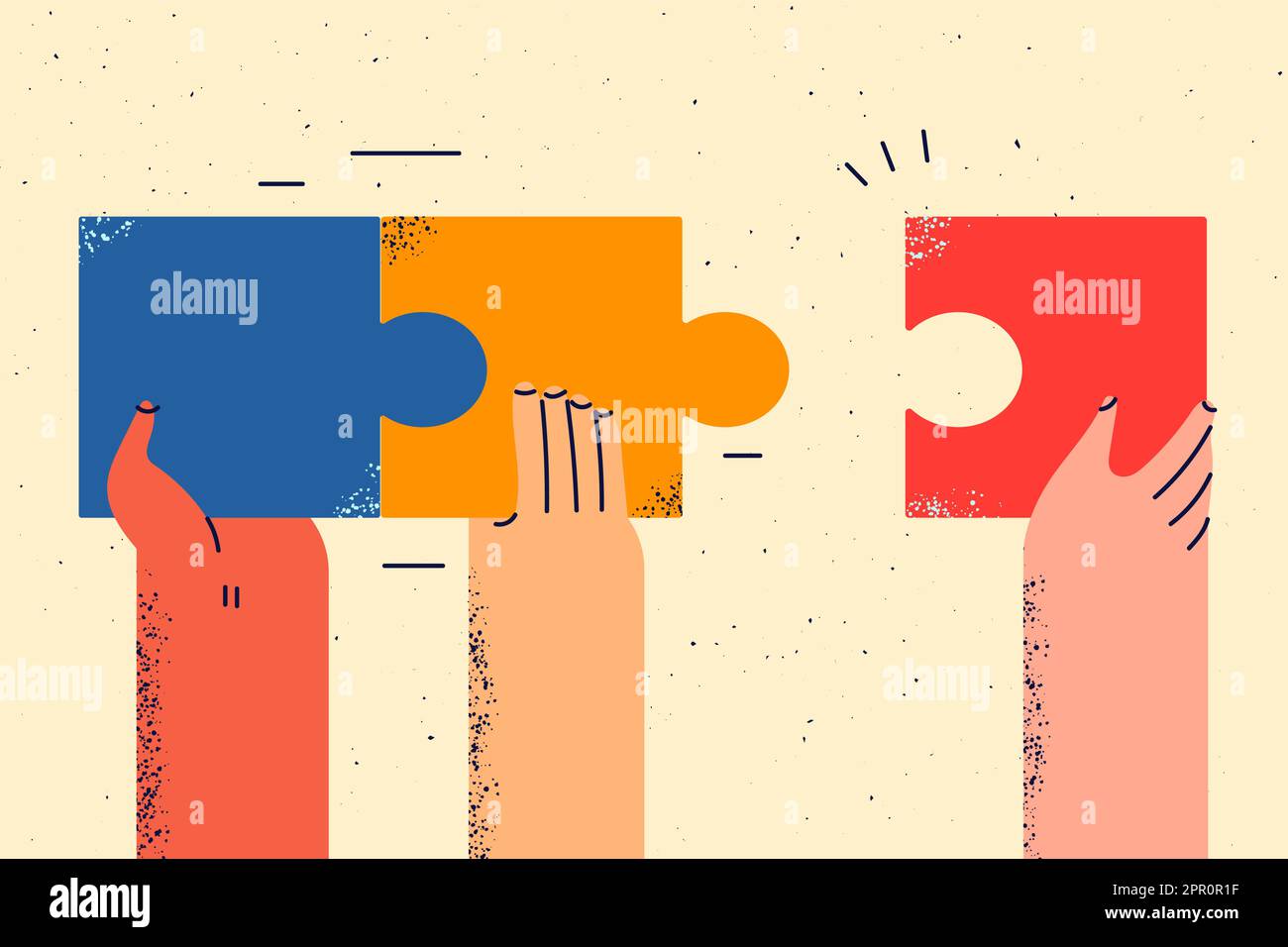 People connect jigsaw puzzles look for solution Stock Vector Image