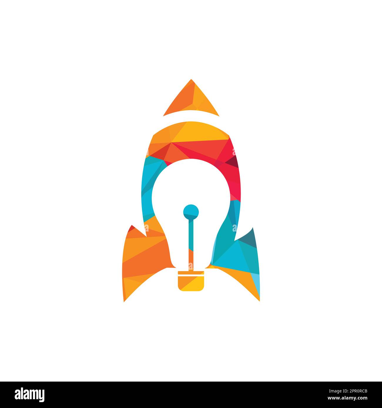 Rocket bulb vector log design. Rocket launching bulb Light bulb logo ...