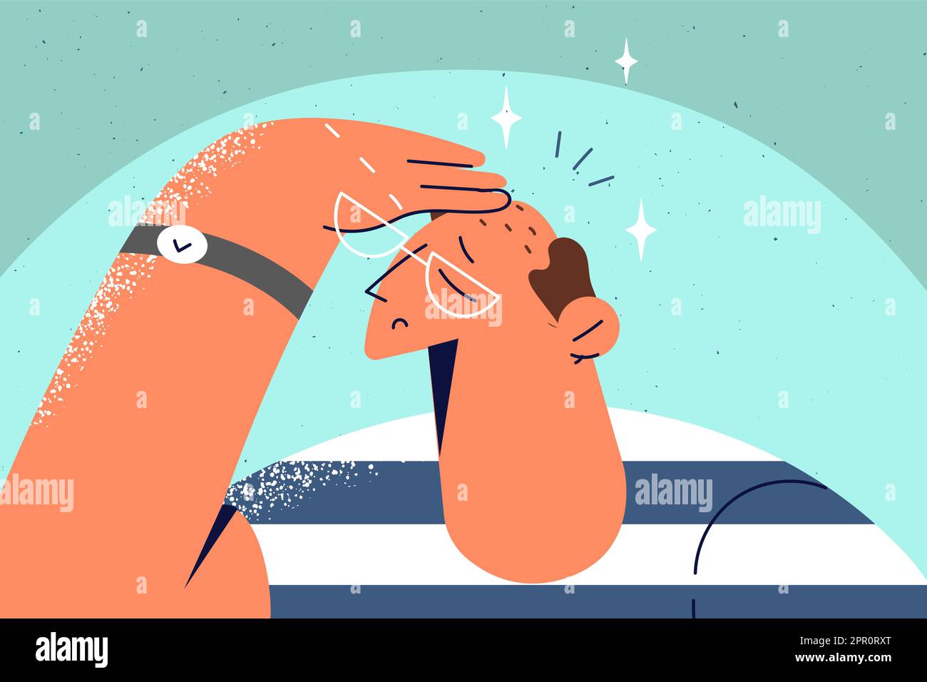 Unhealthy old man suffer from memory problems Stock Vector Image & Art ...