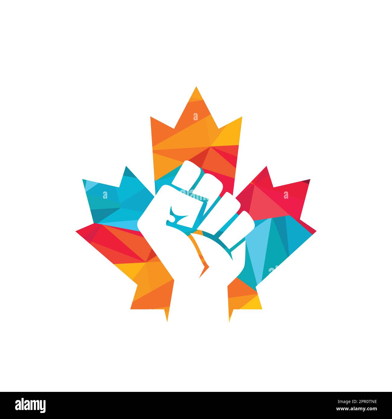 Canada revolution vector logo concept. Maple leaf and fist icon design ...