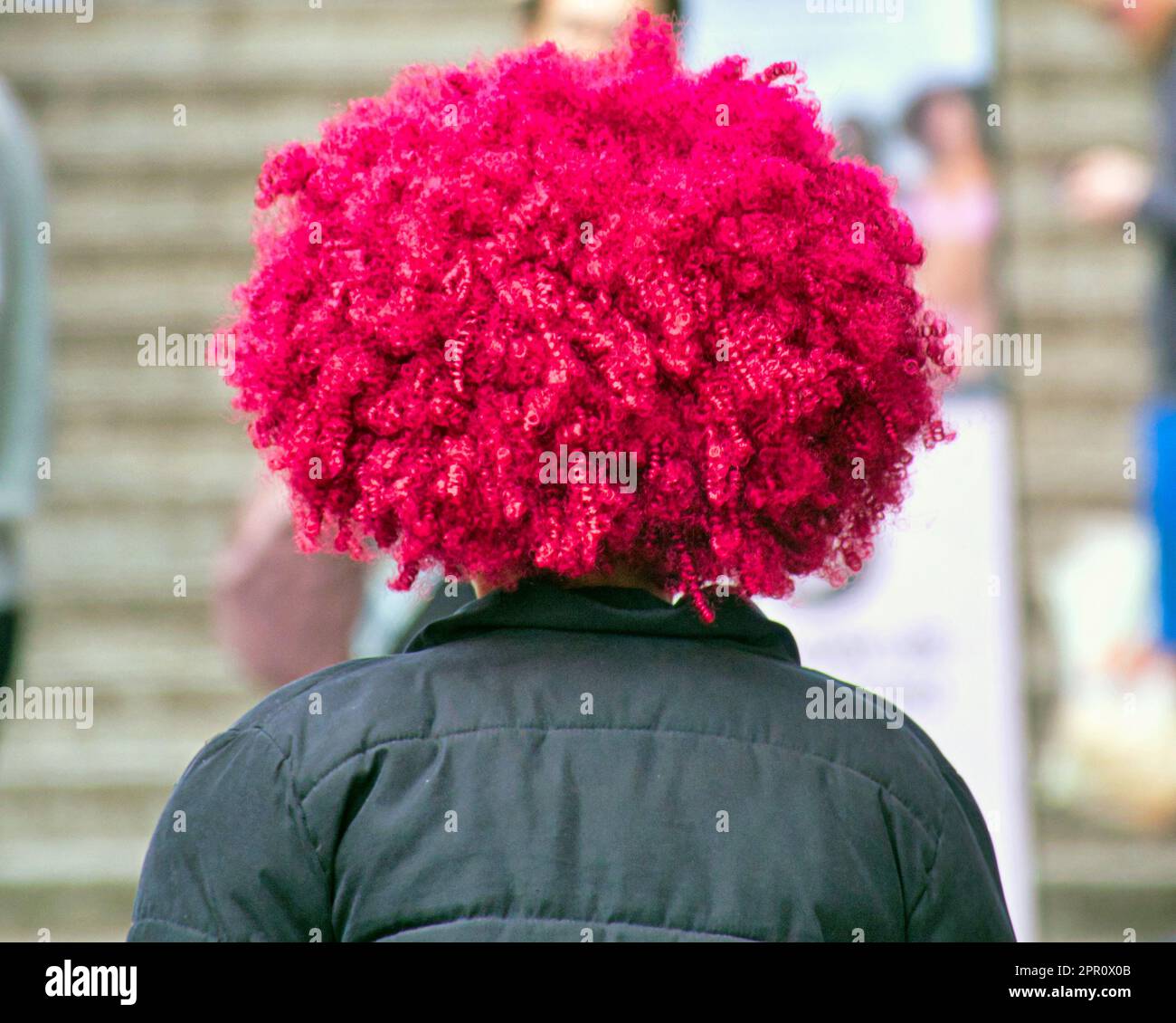 red pink clown hair Stock Photo