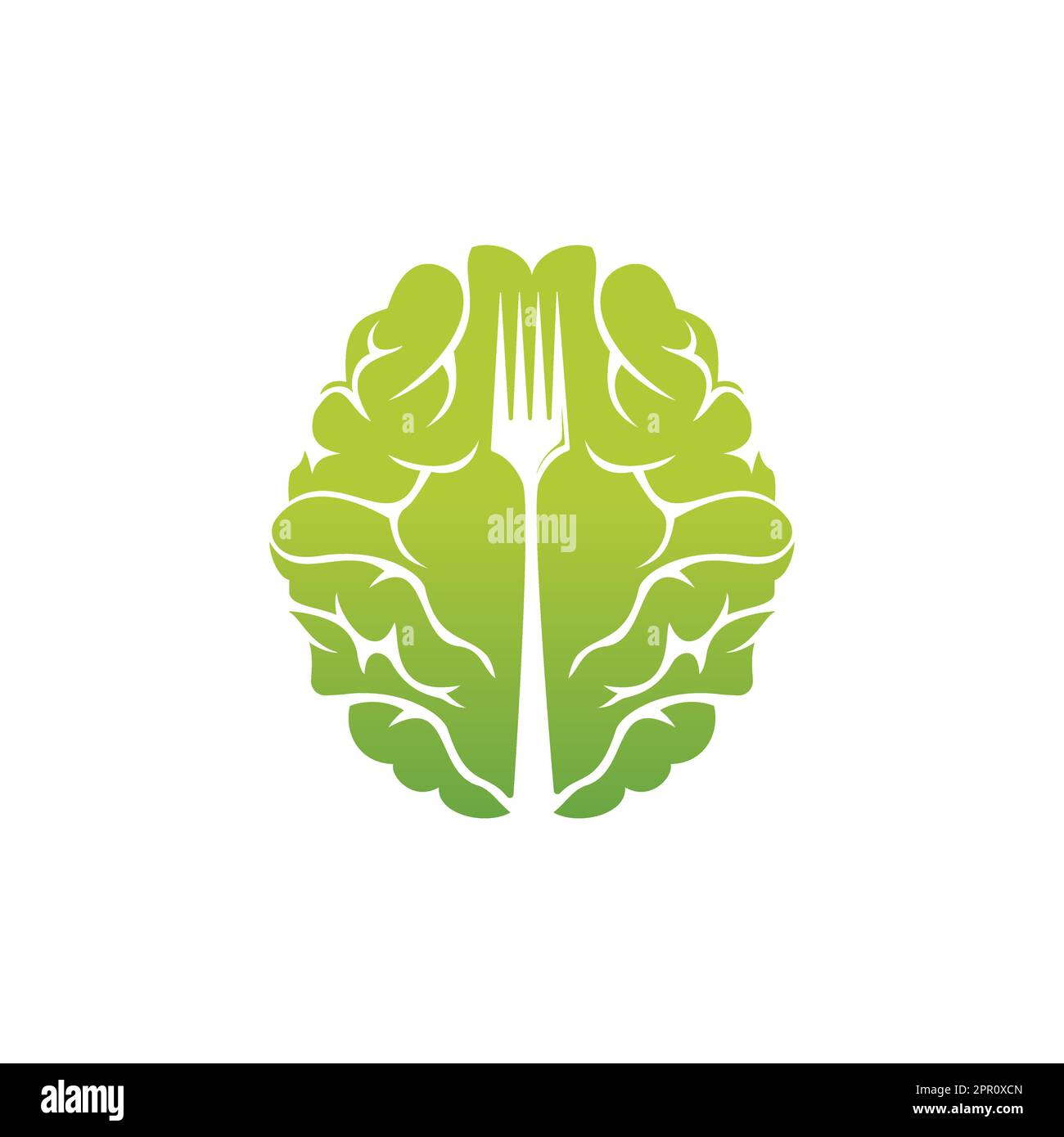 Brain Food vector logo design. Thing Food logo design template Stock