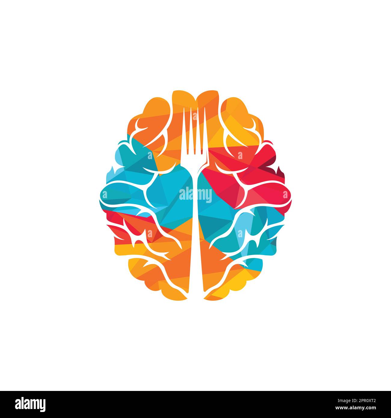 Brain Food vector logo design. Thing Food logo design template Stock