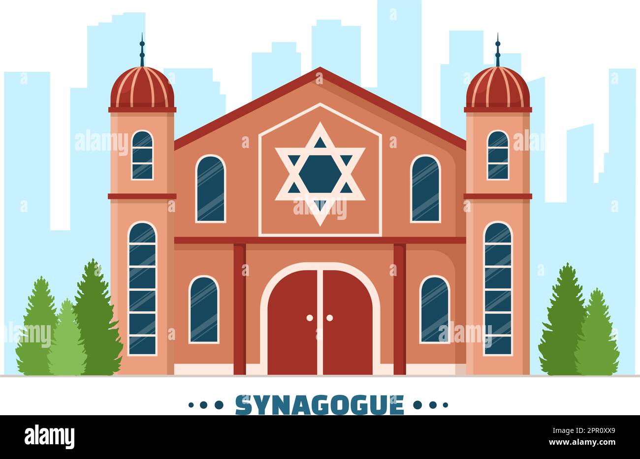 Synagogue Building or Jewish Temple with Religious, Hebrew or Judaism