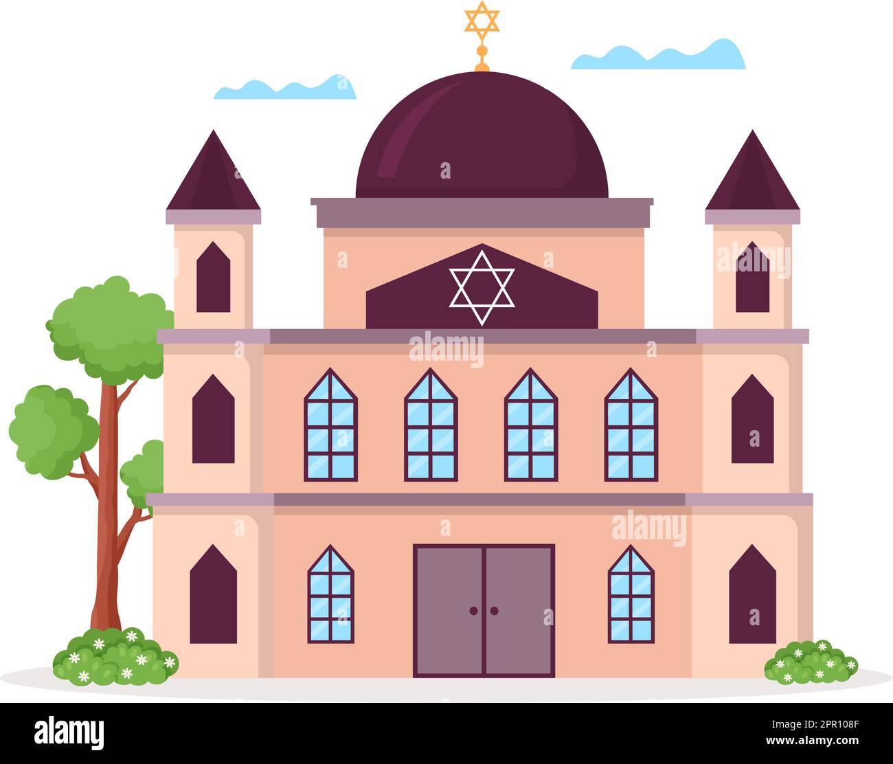 Synagogue Building or Jewish Temple with Religious, Hebrew or Judaism