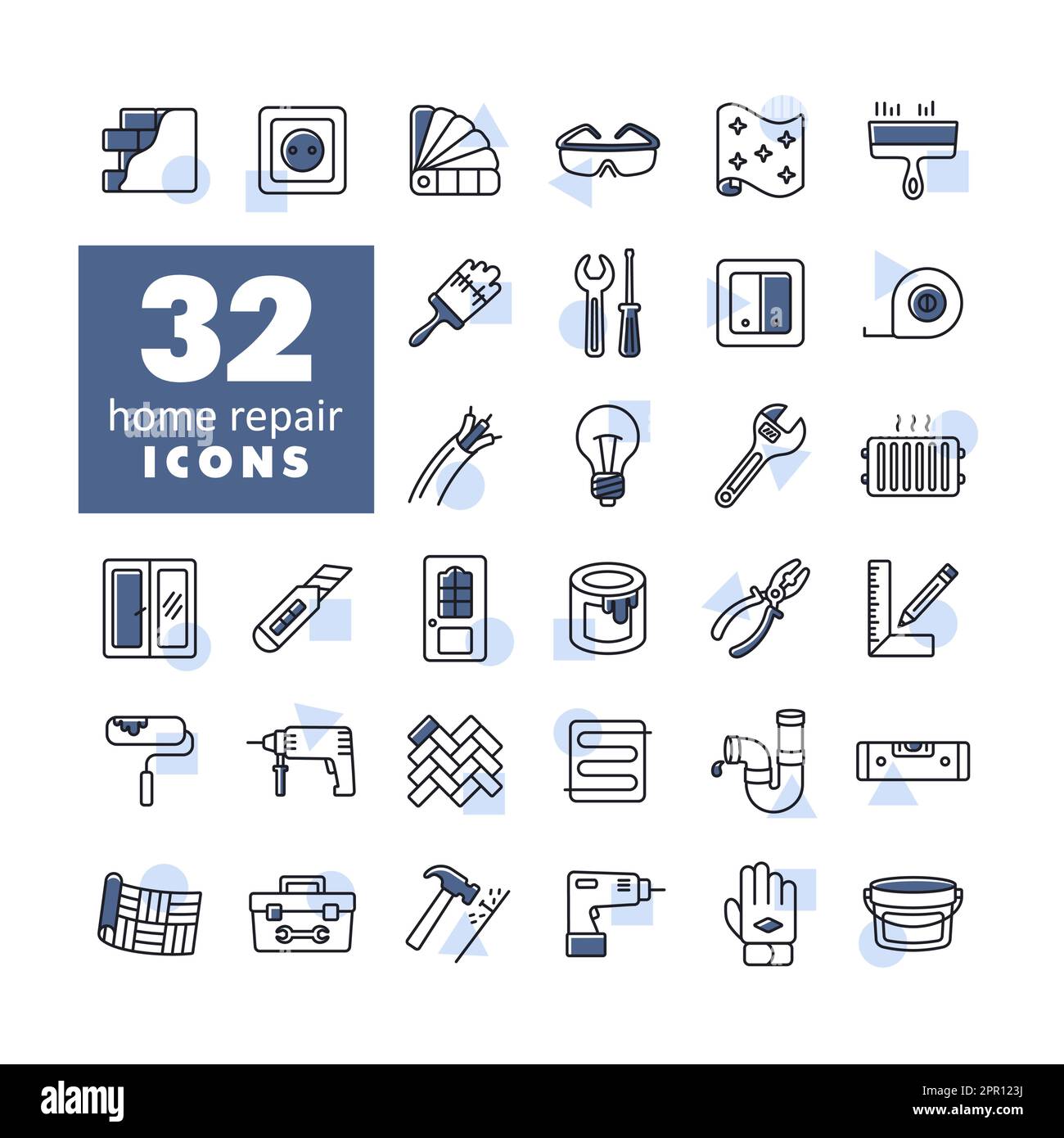 Set of building construction and home repair icons Stock Vector Image ...