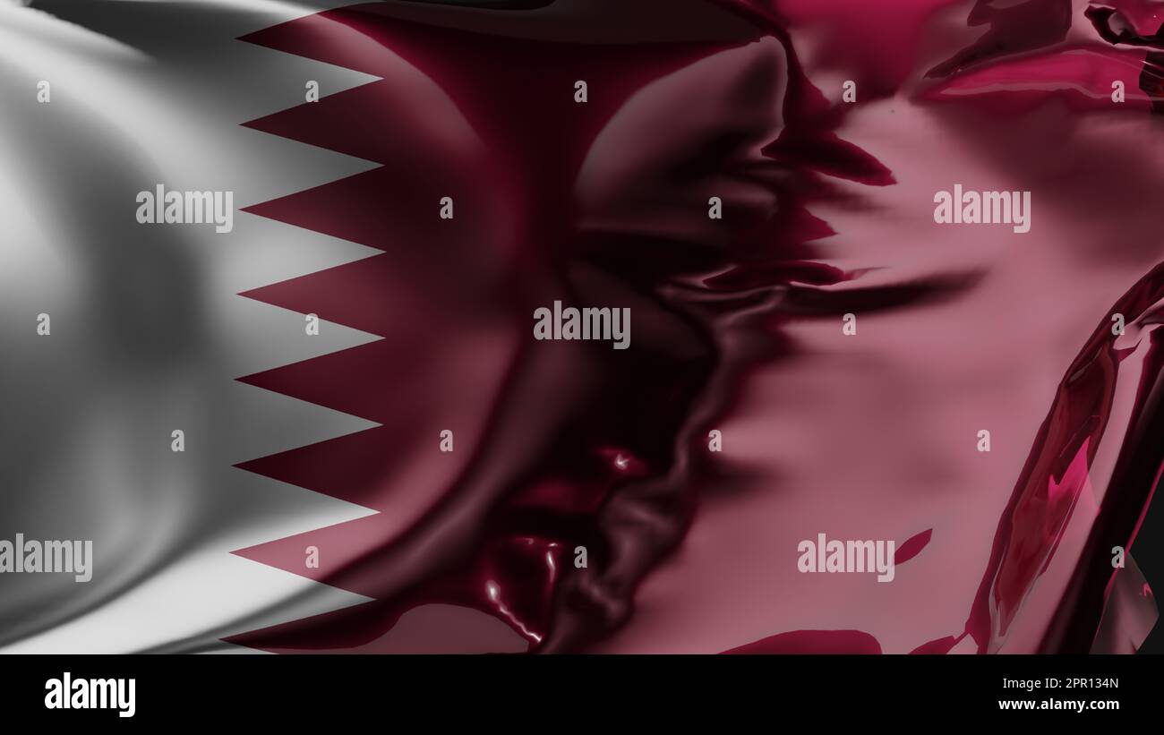 Flag of Qatar Waving in the wind, Qatar National flag wave, fabric