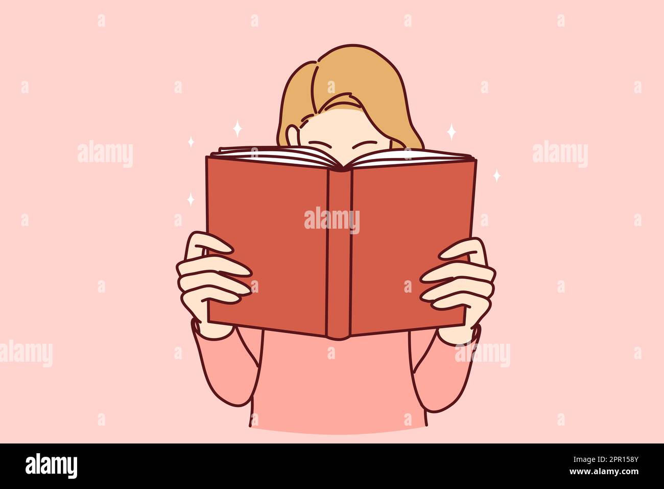 Young woman enjoy reading book Stock Vector