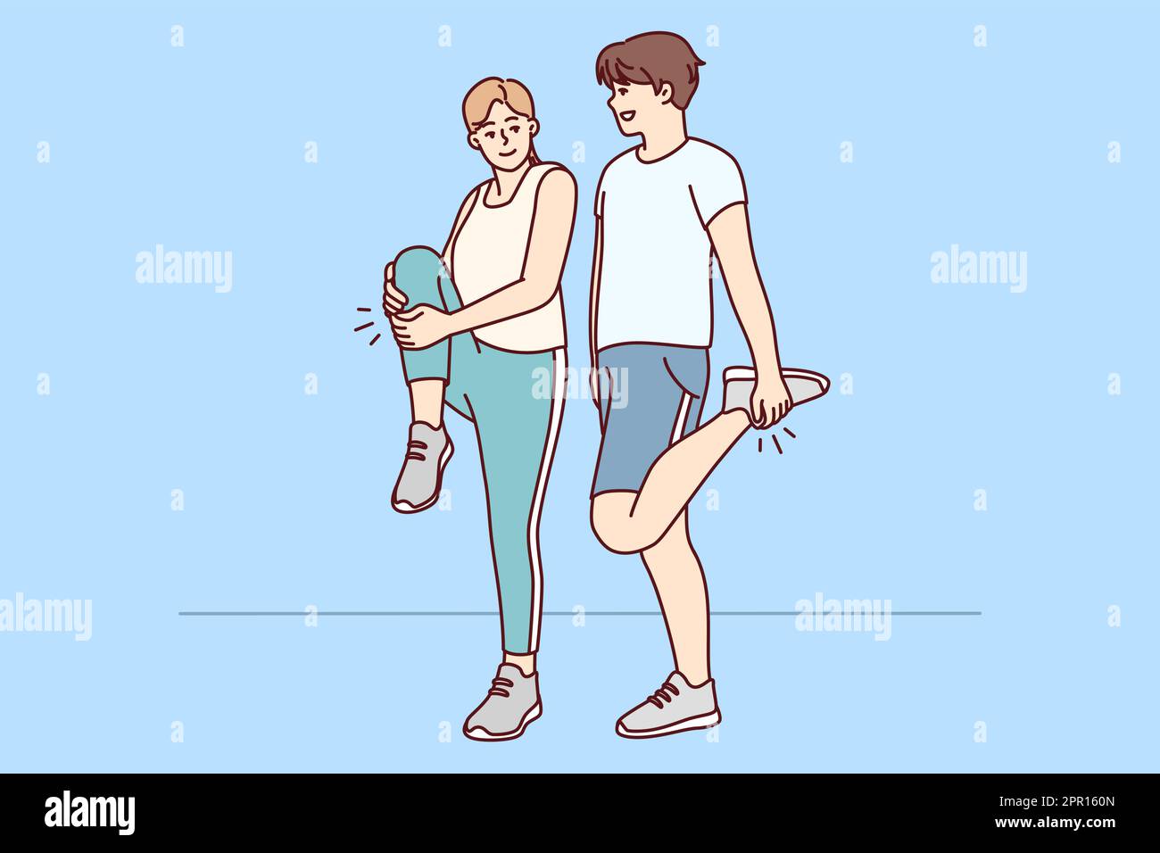 Couple fitness in gym Stock Vector Images - Alamy