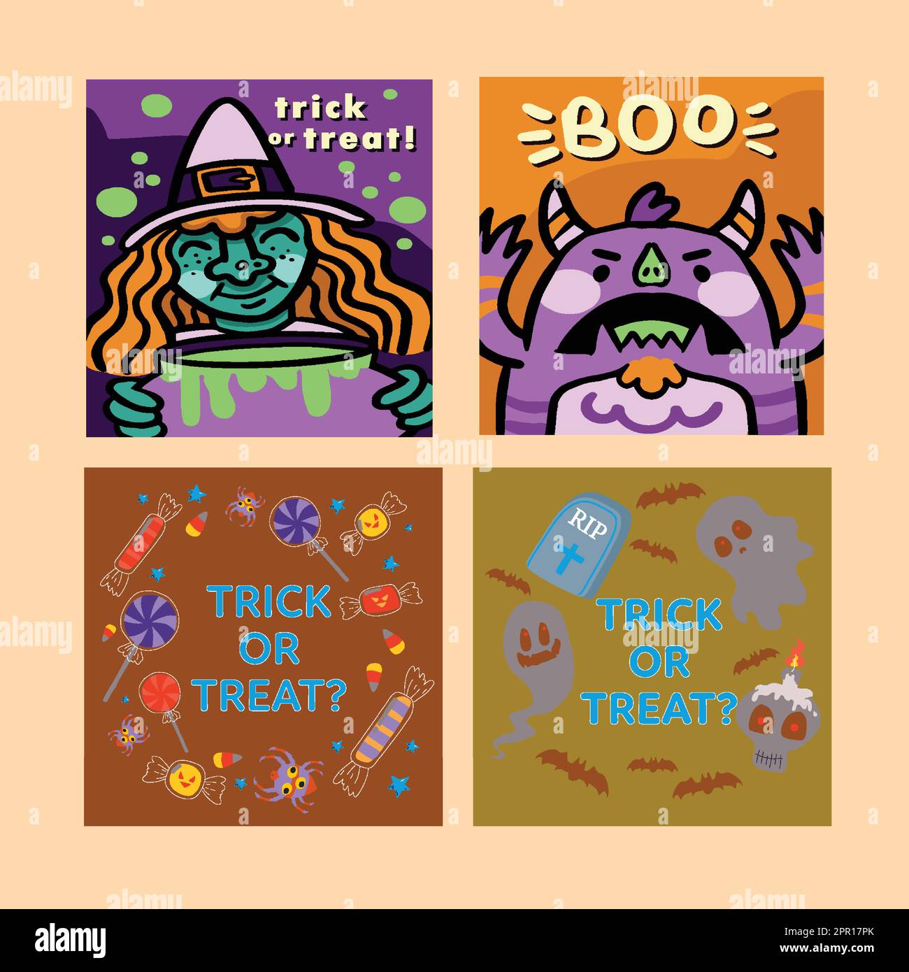 Halloween instagram post collection Stock Vector Image & Art Alamy