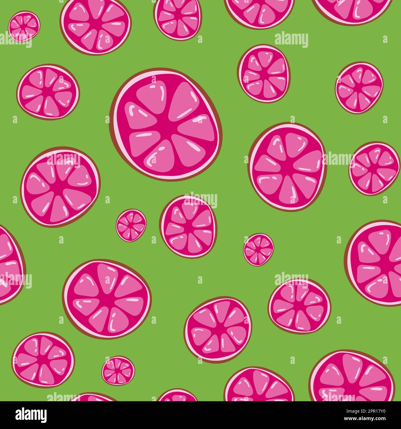 Grape fruit seamless pattern on green background Stock Vector
