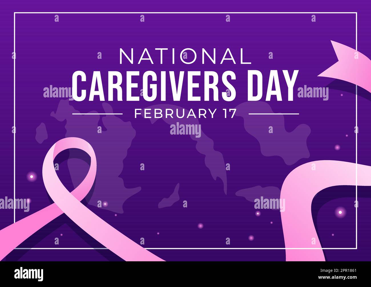 National Caregivers Day on February 17th Provide Selfless Personal Care and Physical Support in Flat Cartoon Hand Drawn Templates Illustration Stock Vector