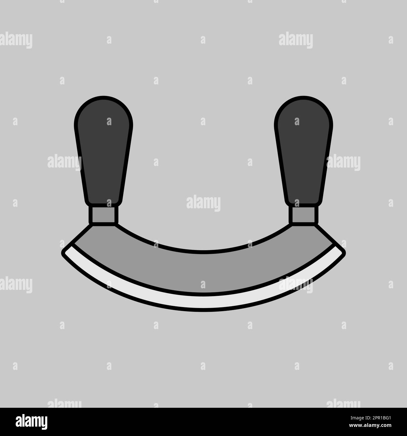 Double bladed herb-cutter or Mezzaluna vector icon Stock Vector