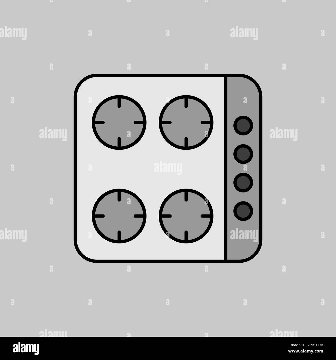 Cook top cooking panel, surface icon Stock Vector