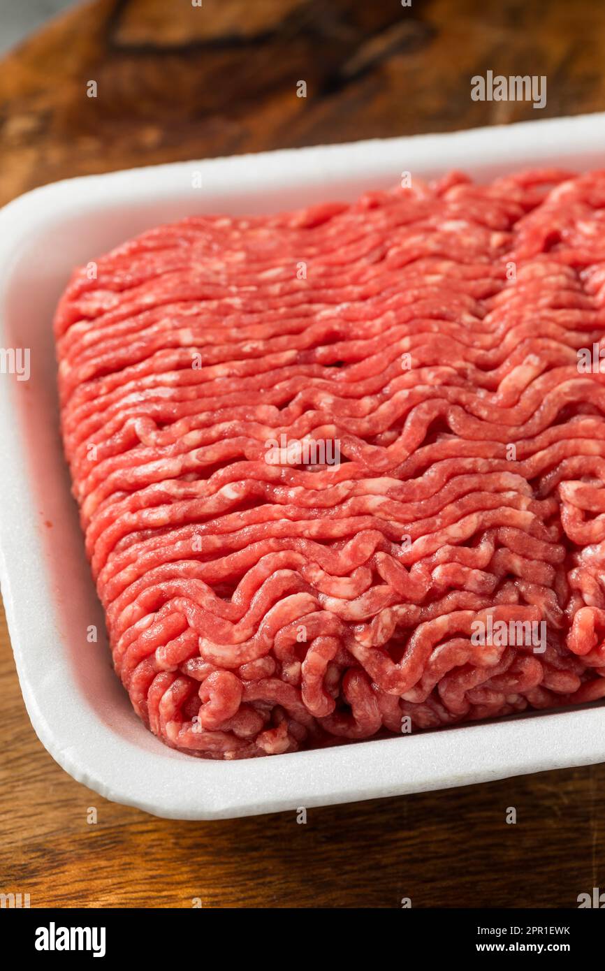 Grass Fed Raw Ground Beef Ready to Cook Stock Photo
