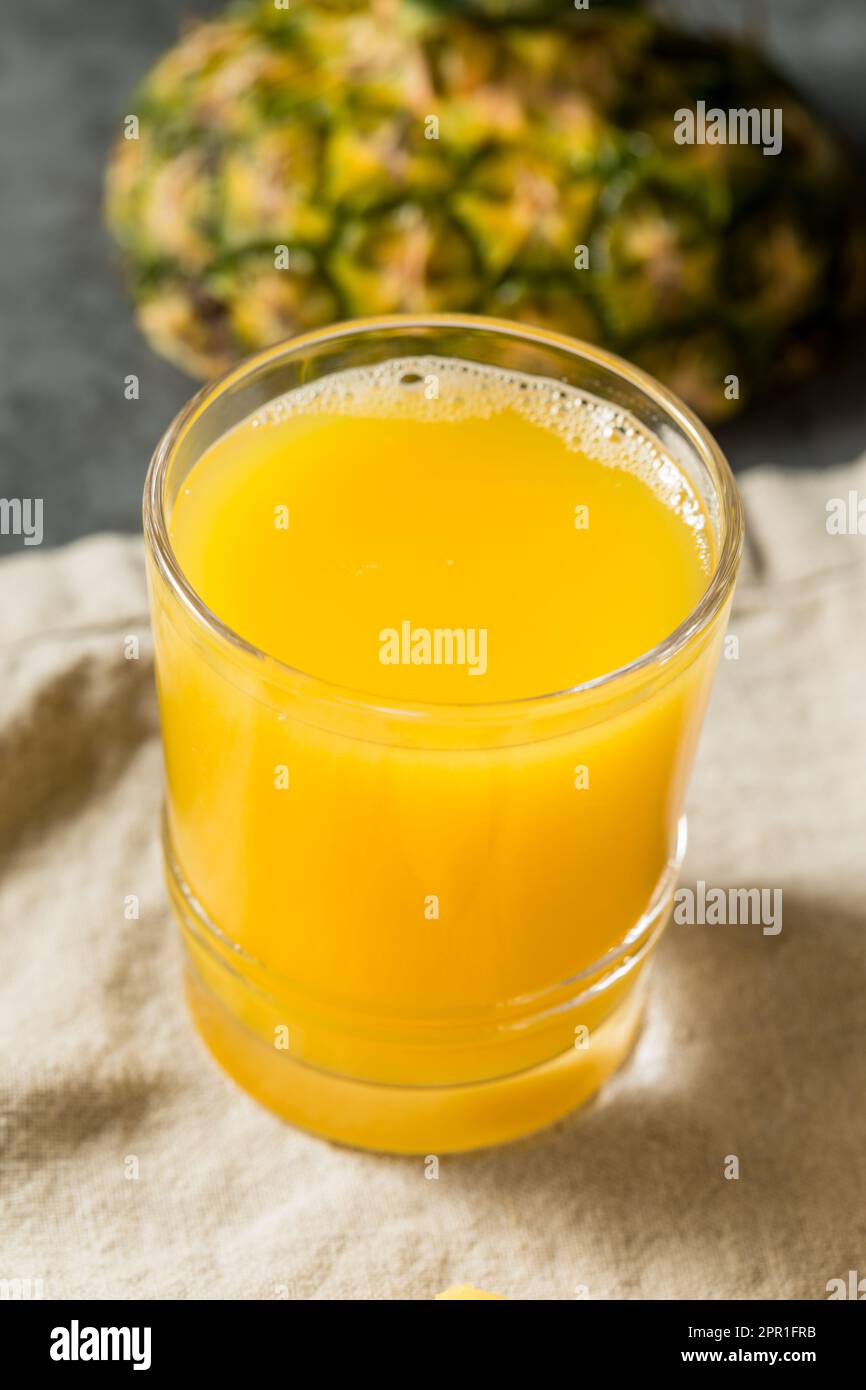 Cold Refreshing Yellow Pineapple Juice Ready to Drink Stock Photo Alamy