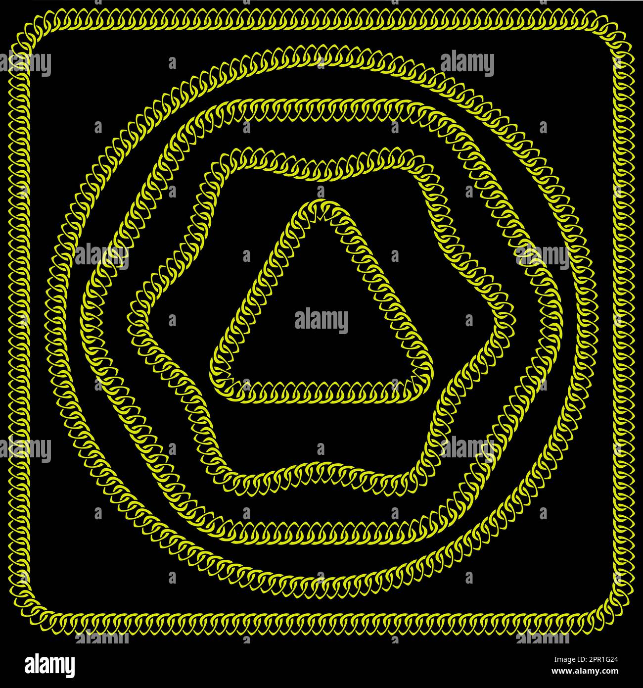 Gold frames pattern with hand drawn chain. Perfect for wallpapers, web