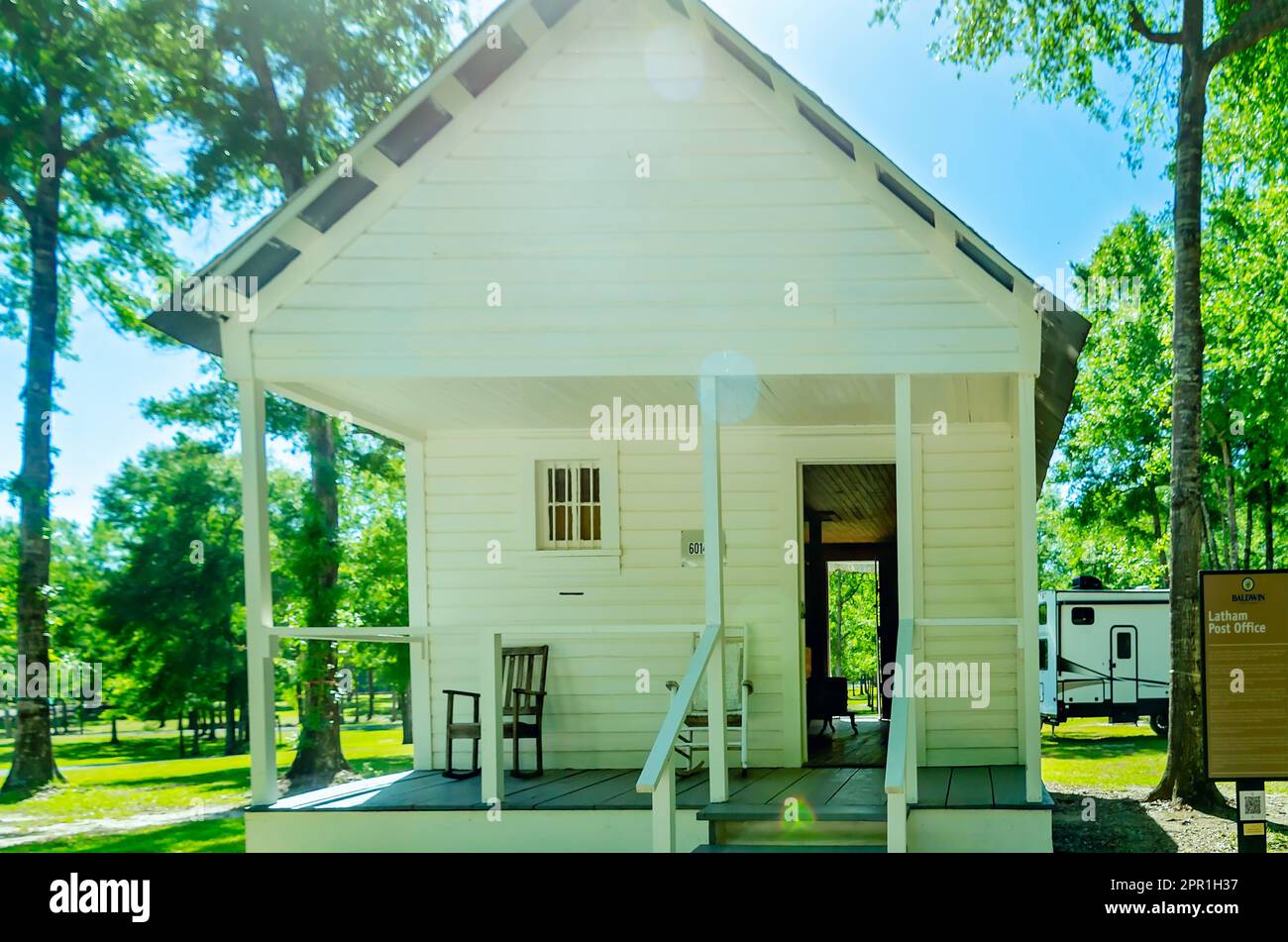 Latham Post Office is pictured in Baldwin County Bicentennial Park, April 22, 2023, in Stockton, Alabama. Stock Photo