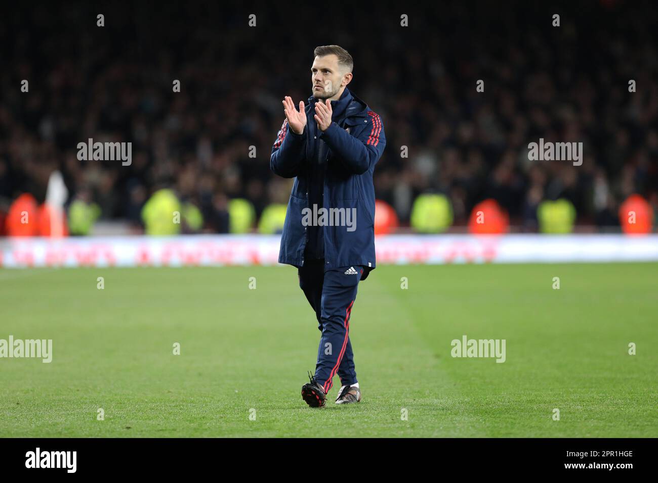 London, UK. 25th Apr, 2023. Arsenal U18s manager Jack Wilshere after