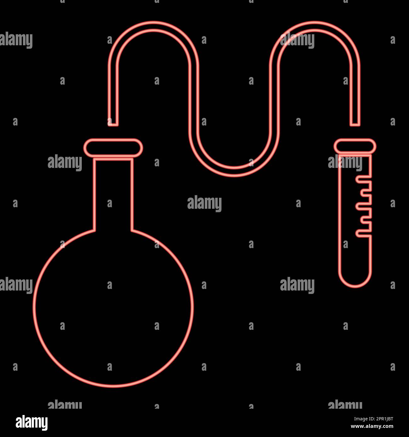 Neon oil distillation Flask for chemical reagents with test tube using