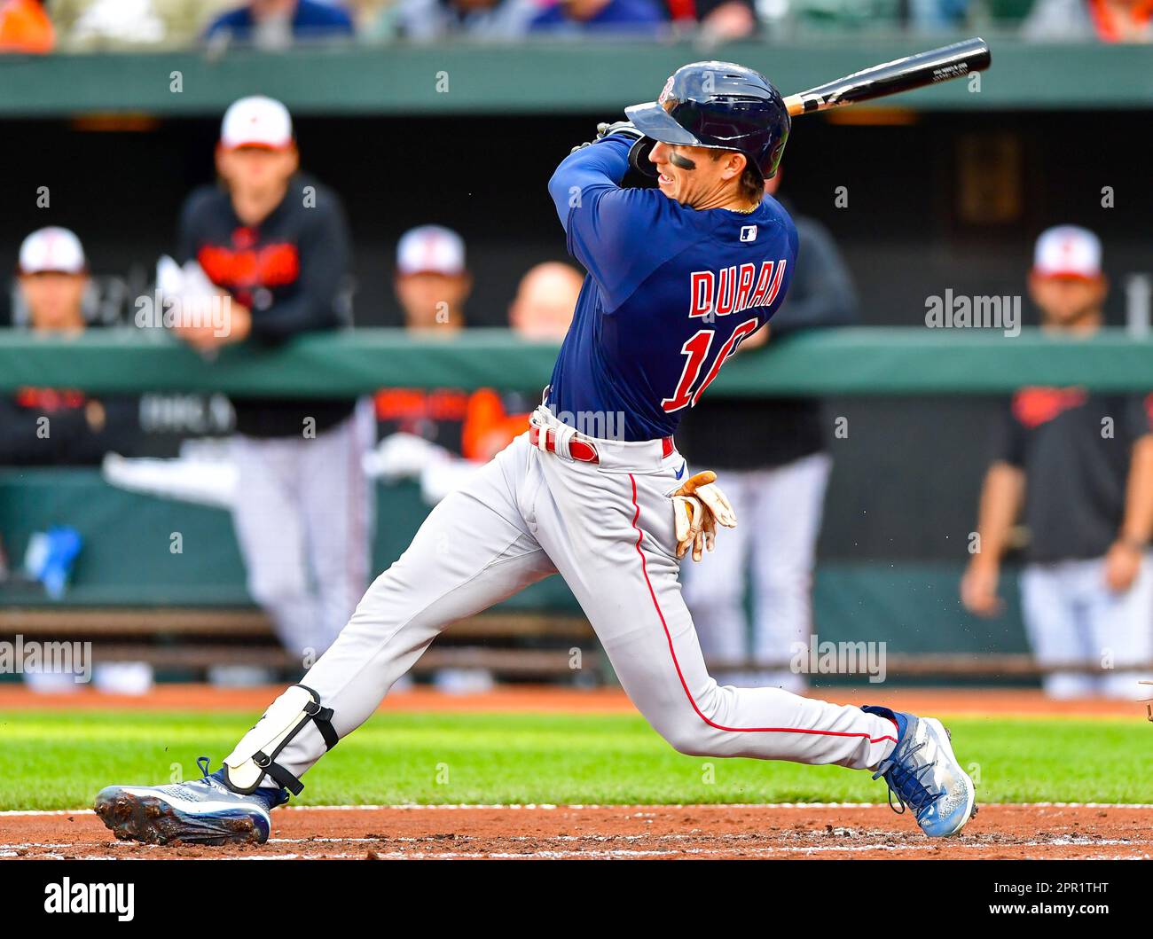 Baltimore, United States. 25th Apr, 2023. Boston Red Sox center fielder Jarren Duran (16) doubles against the Baltimore Orioles during the second inning at Camden Yards in Baltimore, Maryland, on Tuesday, April 25, 2023. Photo by David Tulis/UPI Credit: UPI/Alamy Live News Stock Photo
