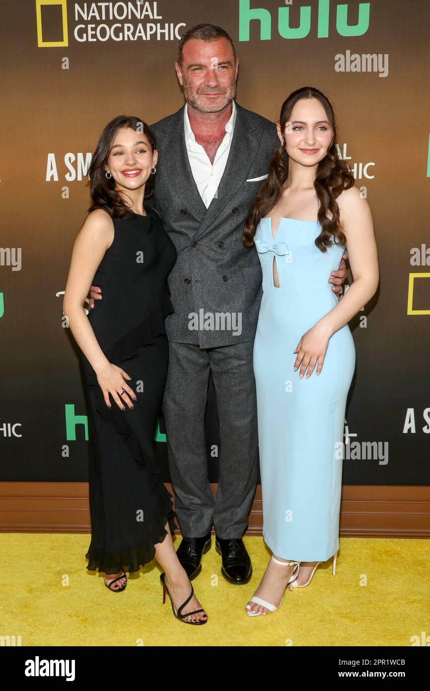 Actors Billie Boullet, from left, Liev Schreiber and Ashley Brooke ...