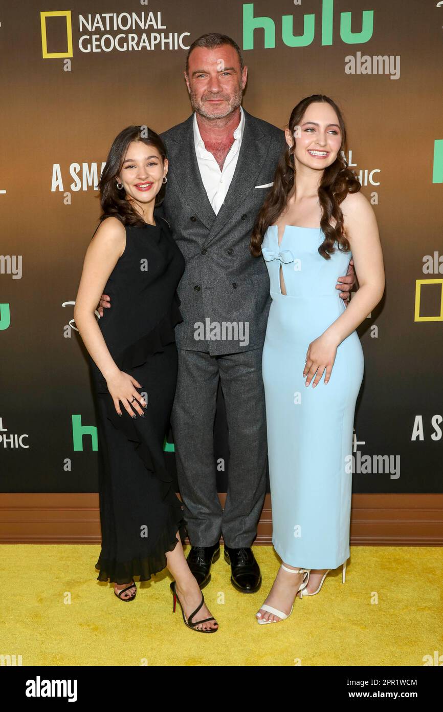 Actors Billie Boullet From Left Liev Schreiber And Ashley Brooke Actors Billie Boullet From Left Liev Schreiber And Ashley Brooke Attend The Premiere Of The National Geographic Limited Series A Small Light At Alice Tully Hall On Tuesday April 25 2023 In New York Photo By Andy 2PR1WCM 
