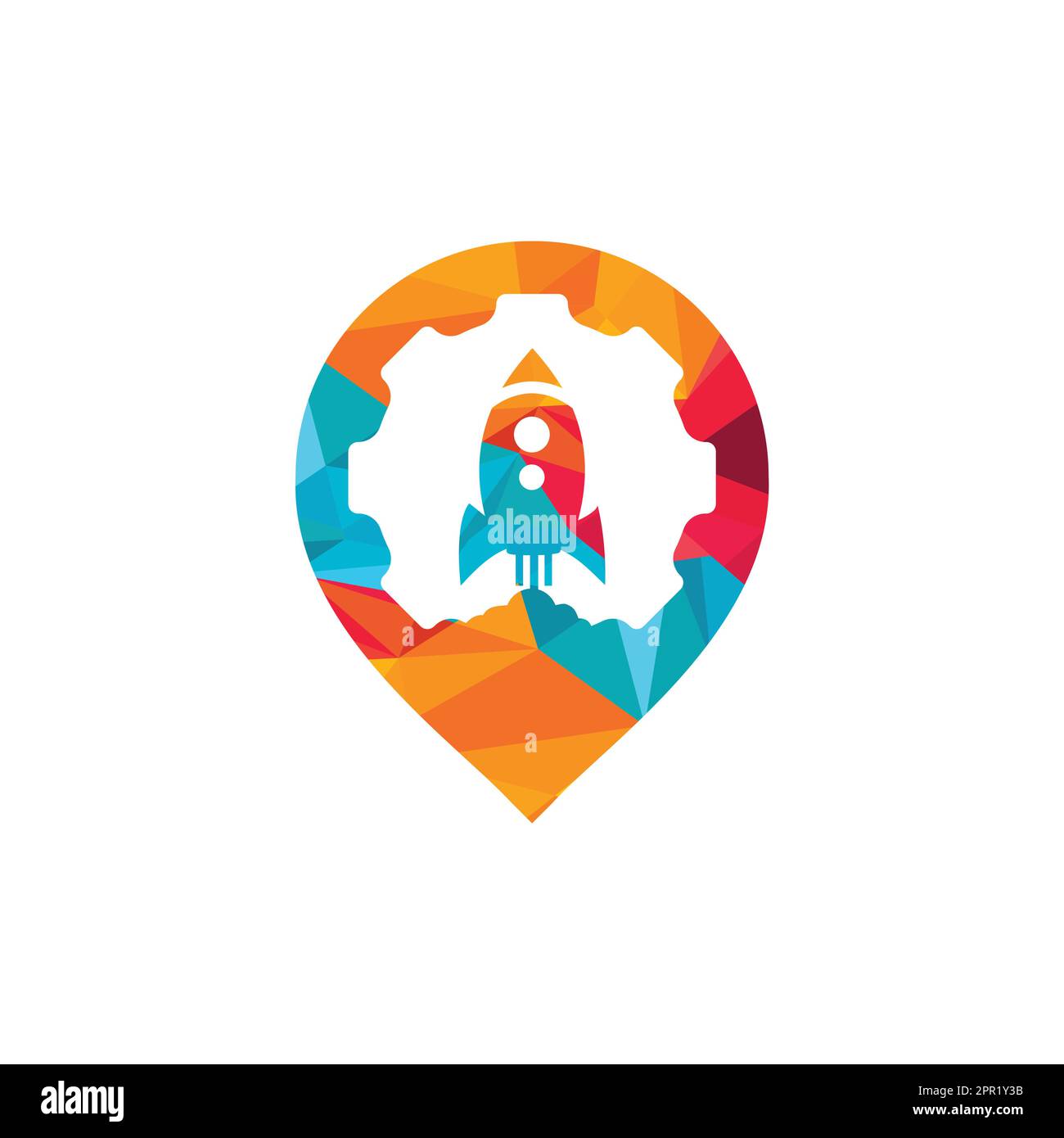 Rocket Gear vector logo design template. Stock Vector
