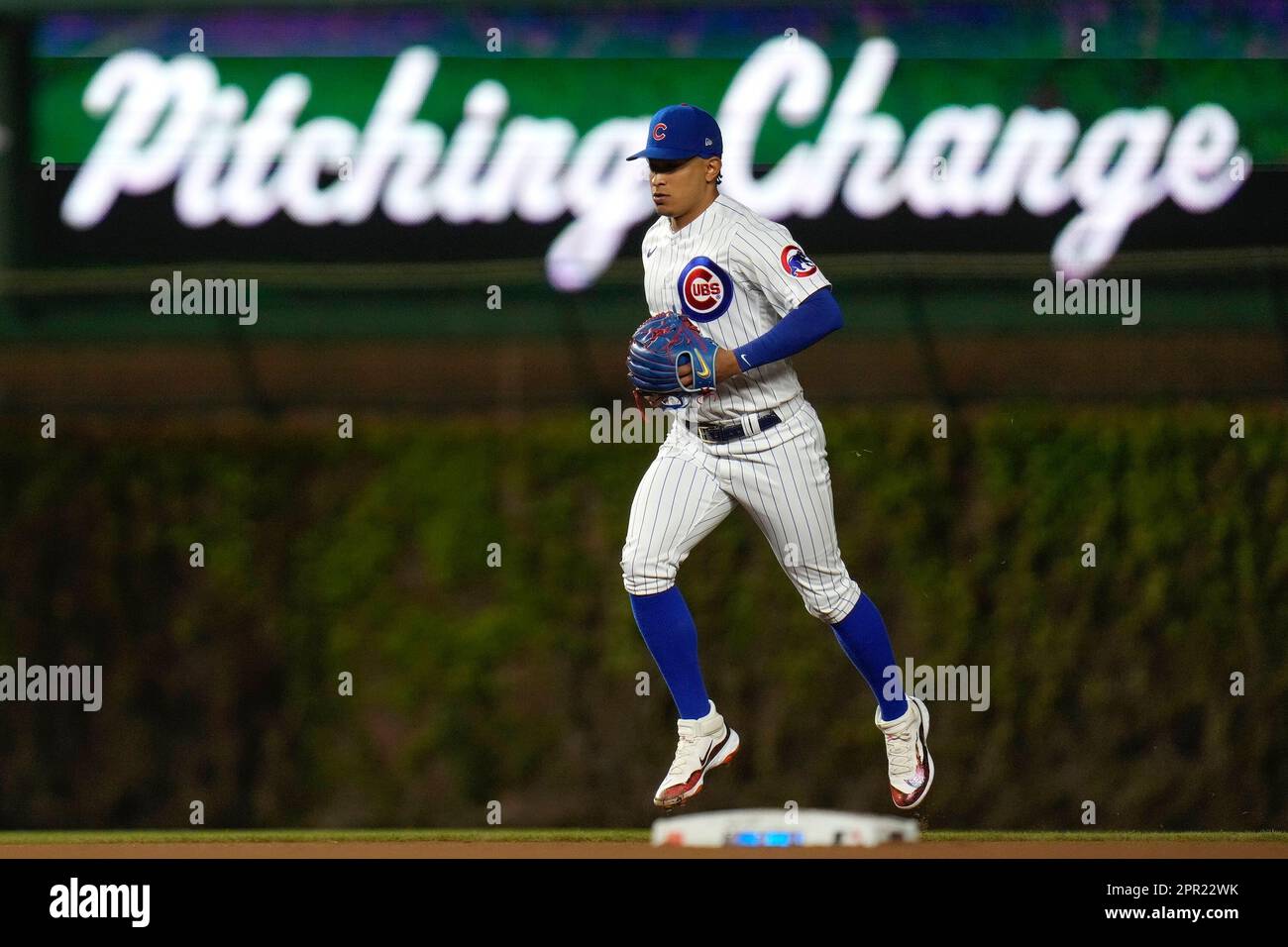 Chicago Cubs relief pitcher Adbert Alzolay heads to the mound from the  bullpen during the sixth inning of the team's baseball game against the San  Diego Padres on Tuesday, April 25, 2023