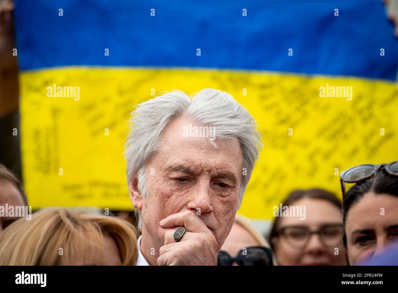 Washington, DC, April 25, 2023. Former Ukrainian President Viktor Yushchenko attends a press conference on the Ukrainian Victory Resolution at the US Capitol in Washington, DC, Tuesday, April 25, 2023. Credit: Rod Lamkey/CNP/MediaPunch Stock Photo