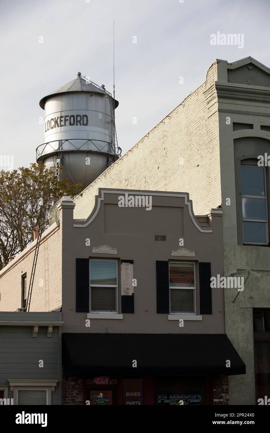 Lockeford, California, USA April 17, 2023 The Lockeford water tower