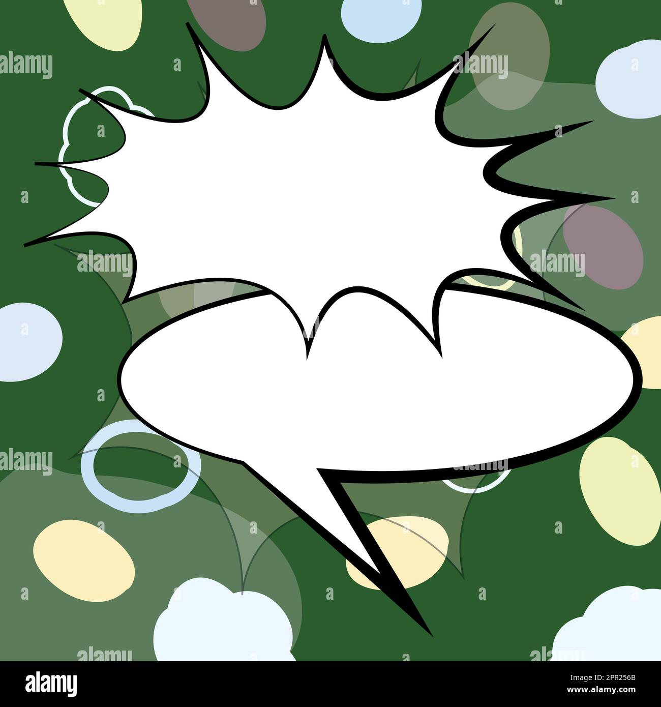 Comic Blank Speech Bubble With Copy Space And Colorful Doodles. Design ...