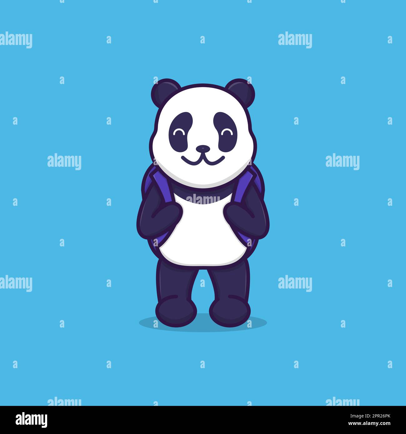 Cute panda going to school Stock Vector Image & Art - Alamy
