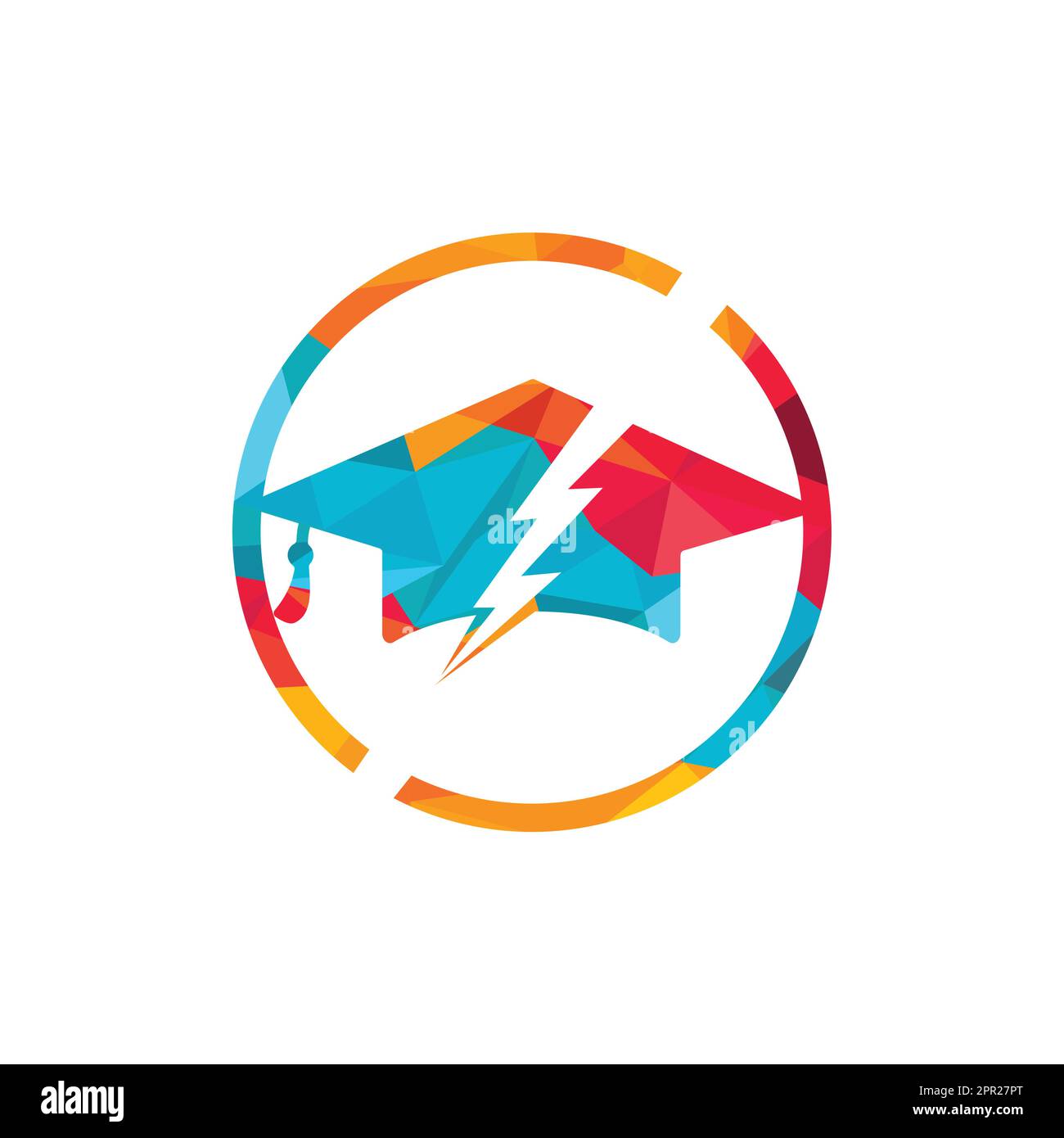 Flash student vector logo template. Education logo with graduation cap ...