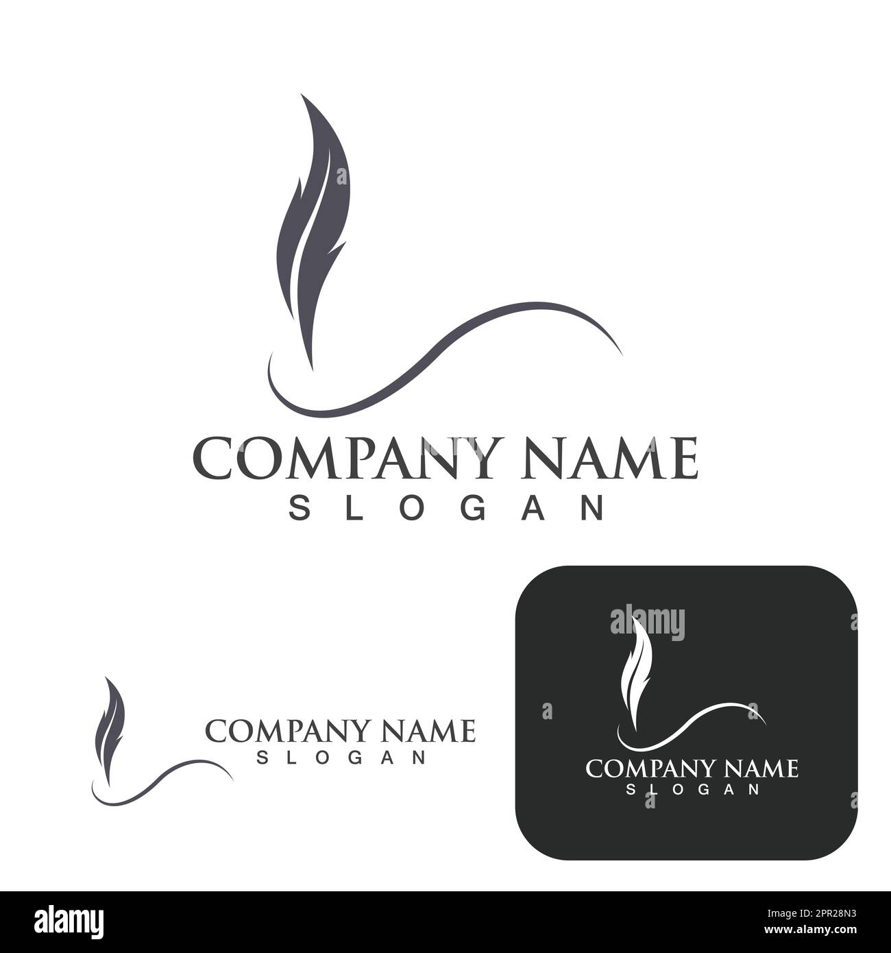 feather pen write sign logo template app icons Stock Vector Image & Art ...