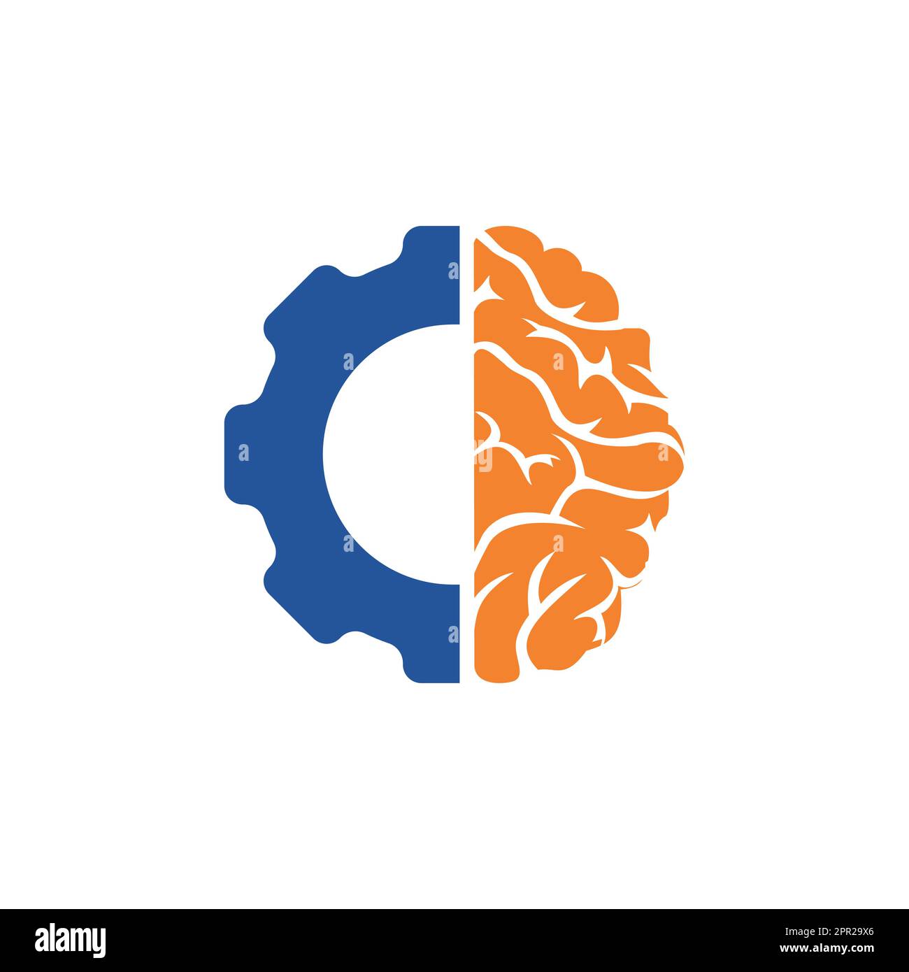 Brain and gear cog logo design. Education and mechanic symbol or icon ...