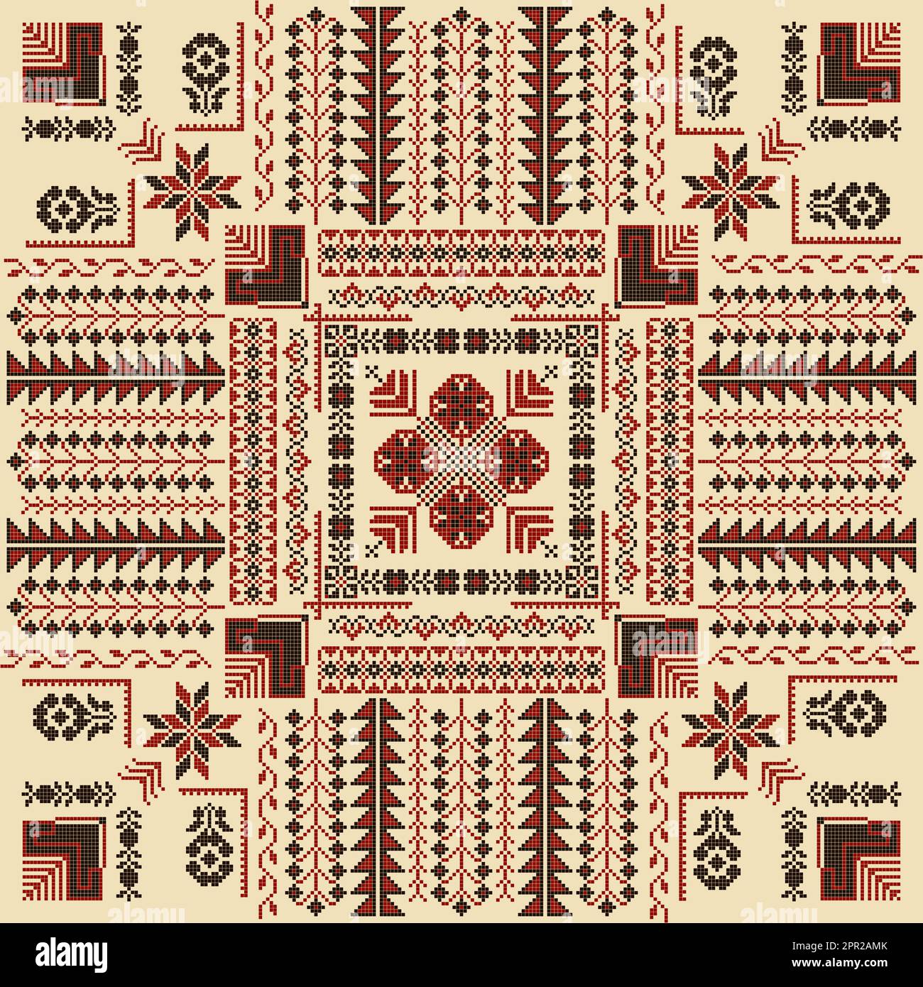 Tatreez pattern 25 Stock Vector