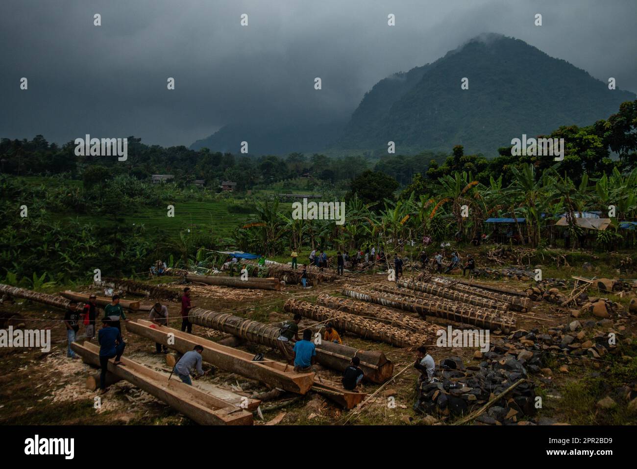 Residents of Cihanjawar Village, Bogor, West Java, Indonesia, made ...
