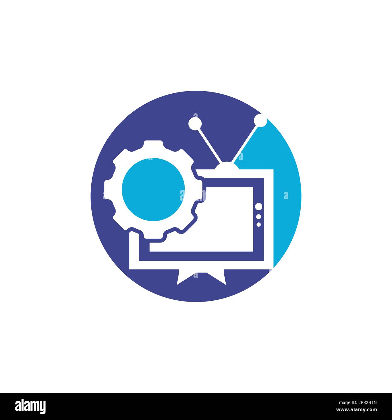 Television Gear vector logo design. TV repair logo. Television and