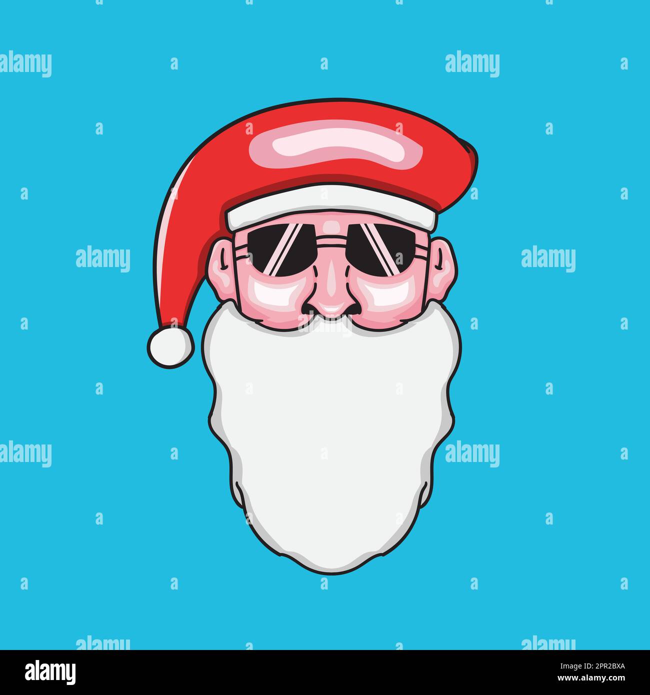 Hand drawn Santa illustration with sunglasses Stock Vector Image &amp; Art ...