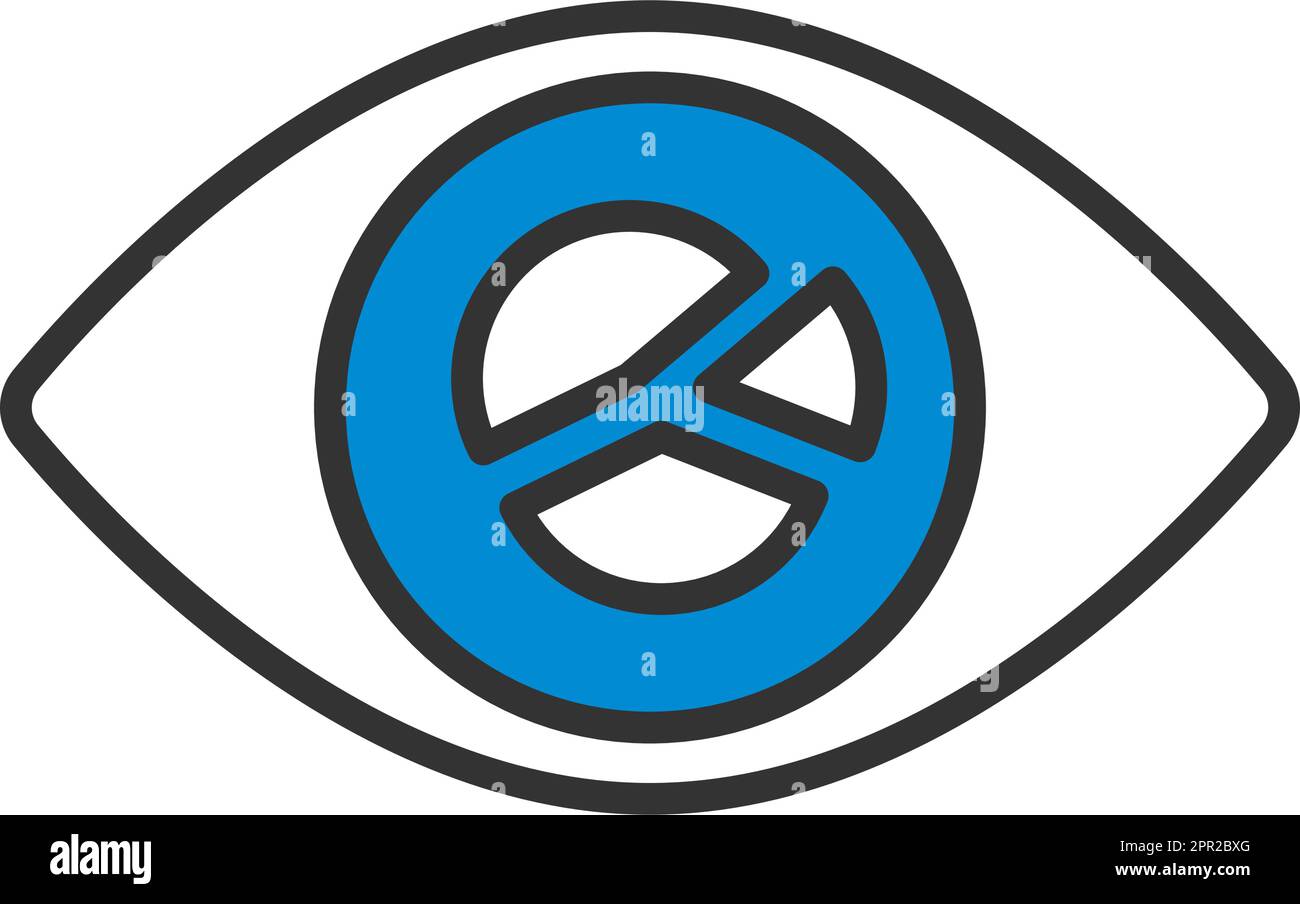 Eye With Market Chart Inside Pupil Icon Stock Vector